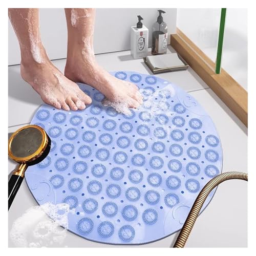 BEPHON Hygienischer Duschvorleger rutschfeste Badematten Rechteckige weiche Dusche Badezimmer Massagematte Saugnapf Rutschfester Badewannenteppich(Light Blue,53cm x53cm) von BEPHON