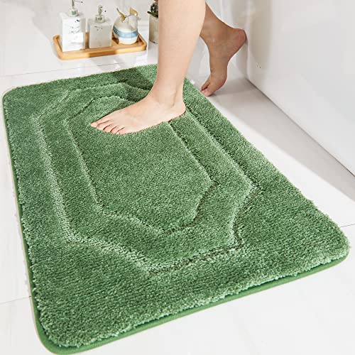 BEQHAUSE Badteppich rutschfeste, Weicher Badematte Waschbar Flauschig, Badezimmerteppich Wasserabsorbierend, Badvorleger für Dusche,Badewanne und Toilette, Grün, 50 x 80 cm von BEQHAUSE