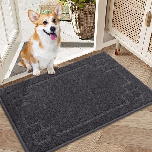 BEQHAUSE Fußmatte Innen, 50 x 80 cm Fußmatten, rutschfeste Innenmatte, geeignet für Vorder- und Hintertüren, Eingänge, Korridore, Schmutzverstecken und waschbar, Dunkelgrau BEQHAUSE Fußmatte Innen, 50 x 80 cm Fußmatten, rutschfeste Innenmatte, geeignet für Vorder- und Hintertüren, Eingänge, Korridore, Schmutzverstecken und waschbar, Dunkelgrau von BEQHAUSE