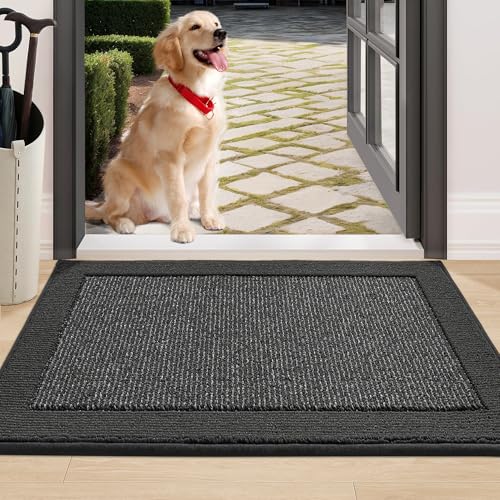 BEQHAUSE Fußmatten für den Innenbereich, 60 x 90 cm, Fußmatten für den Innen- und Außenbereich, für Vorder- und Hintertüren, Eingänge, Korridore, schmutzabweisend und waschbar, Dunkelgrau BEQHAUSE Fußmatten für den Innenbereich, 60 x 90 cm, Fußmatten für den Innen- und Außenbereich, für Vorder- und Hintertüren, Eingänge, Korridore, schmutzabweisend und waschbar, Dunkelgrau von BEQHAUSE