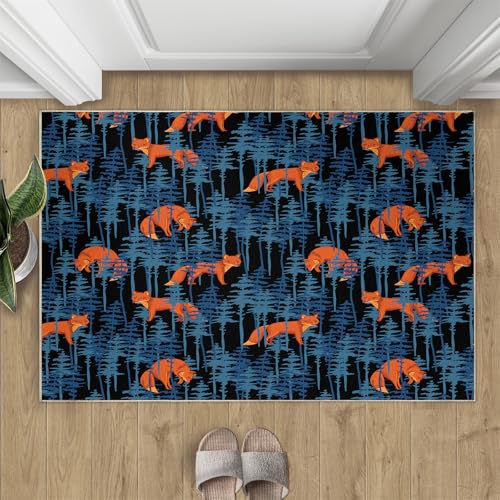 Fuchs Teppich Orangefarbener Fuchs Kleine Teppiche Dunkelblaue Abstrakte Streifen 50x80 Rug Fuchs Vorleger Maschinenwaschbarer Rutschfester Teppich Für Stark Frequentierte Bereiche Fuchs Teppich Orangefarbener Fuchs Kleine Teppiche Dunkelblaue Abstrakte Streifen 50x80 Rug Fuchs Vorleger Maschinenwaschbarer Rutschfester Teppich Für Stark Frequentierte Bereiche von BEQUTIY
