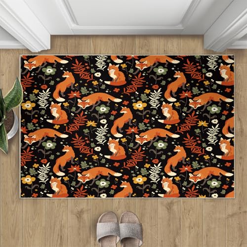 Fuchs Teppich Waldpflanzen Blumen Kleine Teppiche Moderne Niedliche Tiere 50x80 Rug Fuchs Vorleger Maschinenwaschbarer Rutschfester Teppich Für Stark Frequentierte Bereiche Fuchs Teppich Waldpflanzen Blumen Kleine Teppiche Moderne Niedliche Tiere 50x80 Rug Fuchs Vorleger Maschinenwaschbarer Rutschfester Teppich Für Stark Frequentierte Bereiche von BEQUTIY