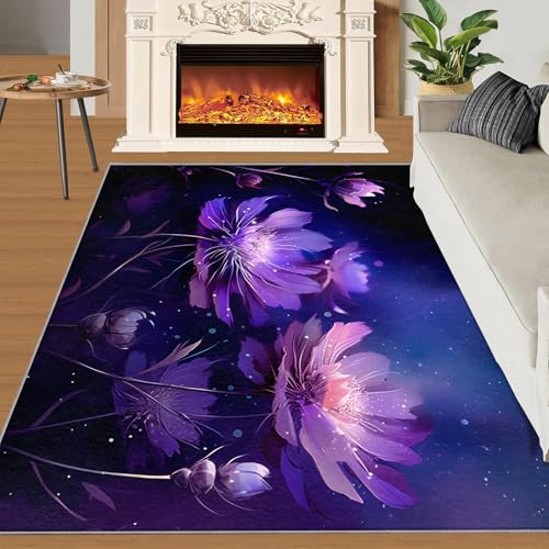 Lila Blüten Teppich Wunderschöne Lila Blüten Im Sternenlicht Schlafzimmerteppiche Moderner Dunkelblauer Nachthimmel 140x200 Rug Pflanzen Vorleger Rutschfester Teppich Für Stark Frequentierte Bereiche Lila Blüten Teppich Wunderschöne Lila Blüten Im Sternenlicht Schlafzimmerteppiche Moderner Dunkelblauer Nachthimmel 140x200 Rug Pflanzen Vorleger Rutschfester Teppich Für Stark Frequentierte Bereiche von BEQUTIY