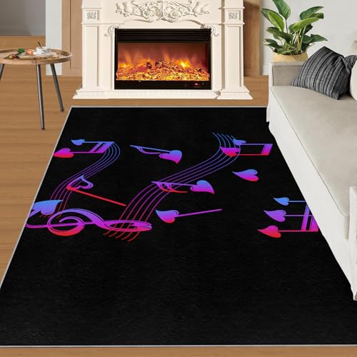 Musik Teppich Lila Noten Moderner Stil Schlafzimmerteppiche Mode Schwarz 80x150 Rug Musik Vorleger Maschinenwaschbarer Rutschfester Teppich Für Stark Frequentierte Bereiche Musik Teppich Lila Noten Moderner Stil Schlafzimmerteppiche Mode Schwarz 80x150 Rug Musik Vorleger Maschinenwaschbarer Rutschfester Teppich Für Stark Frequentierte Bereiche von BEQUTIY