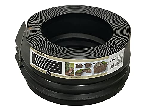 Bera B-Edge Pro schwarz Randeinfassung Randleiste Rasenkante Beetumrandung Pflastersteineinfassung Wegeinfassung Randstein Kantenstein, Farbe:schwarz von BERA