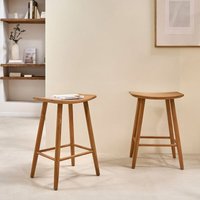 2er-Set Hocker aus massivem Teakholz 65 cm von BERAH GETAH