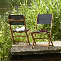 Berah Getah - Gartenstuhl Akazie und schwarzem Textilene, klappbares 2er-Set von BERAH GETAH