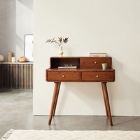 Berah Getah - Schreibtisch aus massivem Mindi in Walnuss-Finish 90 cm von BERAH GETAH