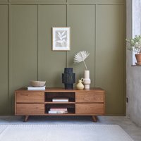 Berah Getah - TV-Schrank aus massivem Mindi-Holz, Walnuss-Finish 140 cm von BERAH GETAH