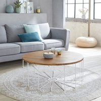 Couchtisch aus massivem Teakholz und Metall ø 100 cm von BERAH GETAH