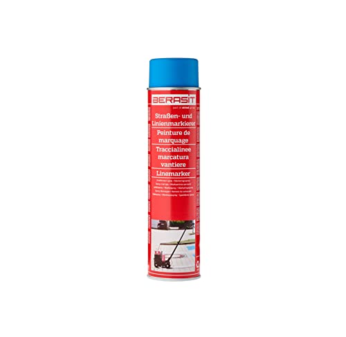 BERASIT Markierungsspray Bodenmarkierung, professioneller Straßen- und Linienmarkierer, per Hand oder mit Markierwagen nutzbar, wetterbeständig, schnell trocknend, 600 ml, Versandeinheit=1 Dose (blau) von BERASIT
