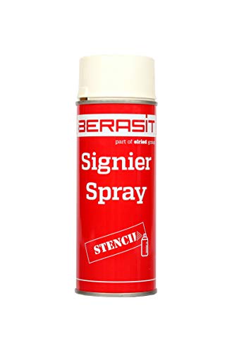 BERASIT Signierspray, für Markierung & Kennzeichnung mit Schablonen, für alle Oberflächen, schnelltrocknend, 400 ml, Versandeinheit=1 Dose (weiß) von BERASIT