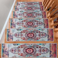 Blumengarten Teppich, Treppenstufen Rutschfester Maschinenwaschbarer Leicht Zu Reinigen von BERFINSHOME