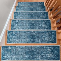 Moderner Treppenteppich, Rutschfester Teppich, Maschinenwaschbarer Leicht Zu Reinigen, Stufenteppich von BERFINSHOME