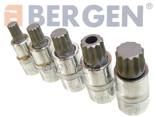 US Pro B2076 Steckschlüssel-Set, 12,7 mm (1/2 Zoll), 3-eckig, 5 Stück von BERGEN TOOLS