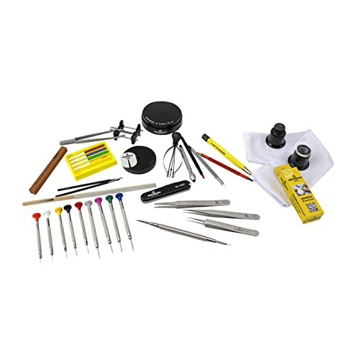 Bergeon 7817 Deluxe Service Werkzeugkoffer, Profi-Uhrmacher Werkzeugtasche für die Reparatur, 43 Werkzeuge und Zubehörteile von BERGEON