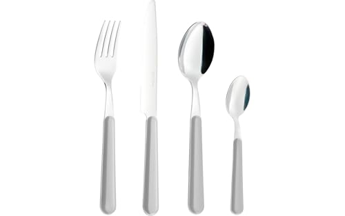 BERGER Brezza Edelstahl Besteck Set 16-tlg. mit Besteckbox | Robustes Camping Besteckset Messer Gabel Löffel für 4 Personen | Campingbesteck Spülmaschinengeeignet für Outdoor & Haushalt von BERGER