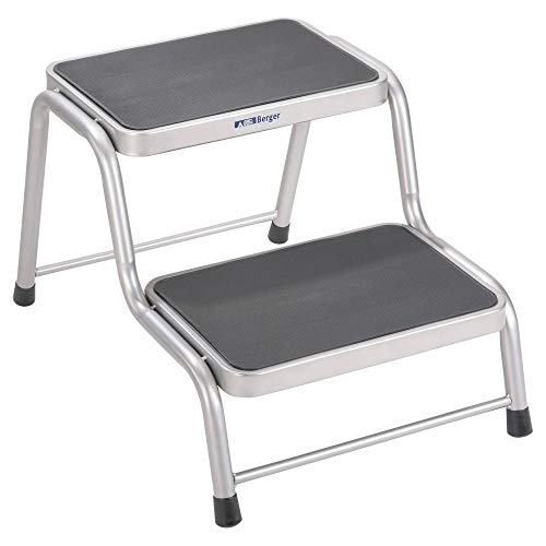 BERGER Wohnwagen Trittstufe aus Stahl | Bequeme Tritthöhe von 20 cm & 38 cm | Extra Rutschfester Auftritt | Belastbar bis 150 kg - Ideal für Wohnmobil & Caravan von BERGER