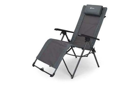 Berger Faltbare Relaxliege | Gartenliege klappbar | Sonnenliege Campingstuhl Outdoor | Campingliege Gartenstuhl Strandliege mit Kopfkissen | leicht & belastbar bis 120 kg von BERGER