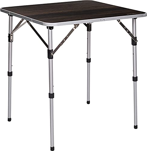 BERGER Livenza Campingtisch - Klapptisch Höhenverstellbar Alu Campingtisch Klappbar Camping Tisch Gartentisch Klappbar - Falttisch Esstisch Balkon Klapptisch Garten Terrasse (Dunkel, 65 x 65 cm) von BERGER