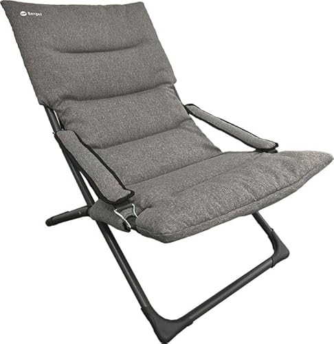 BERGER Lucca Relaxstuhl | Gartenstuhl Relaxsessel Klappstuhl Angelsessel faltbar für Outdoor Garten | Bequemer Campingstuhl Angelstuhl leicht & klappbar mit Abnehmbarer Polsterung | bis 110 kg von BERGER
