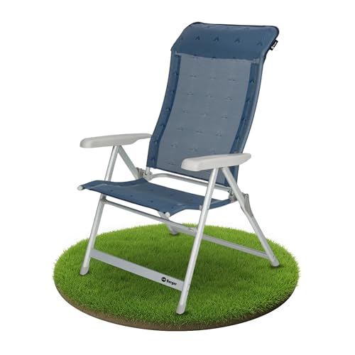 BERGER Luxus XL Klappsessel Campingstuhl | Faltbarer Gartenstuhl mit Polster & 5 -Fach Verstellbarer Rückenlehne | Wetterfester Klappstuhl für Outdoor, Camping & Balkon – bis 200 kg belastbar von BERGER