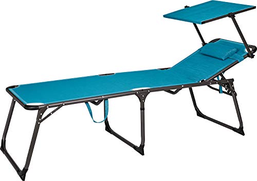 BERGER Slimline Dreibein Sonnenliege Campingstuhl Campingliege Gartenstuhl Strandliege Outdoor (Hellblau) von BERGER