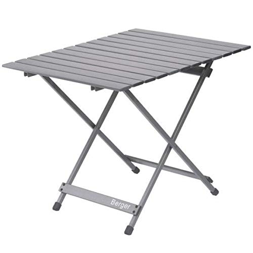 BERGER Treviso Klapptisch | Ultraleichter Aluminium Campingtisch klappbar | Faltbarer Beistelltisch Camping Tisch Gartentisch Wetterfest, stabil & belastbar bis 30 kg | 70x69 cm | Inkl. Tragetasche von BERGER