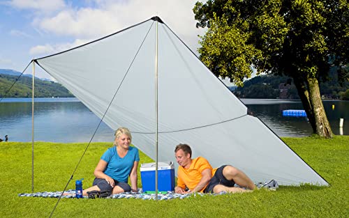 BERGER Ultraleicht Outdoor Tarp 2x3m UV+50 │ Camping Sonnensegel Wohnwagen, kleines Packmaß, Sonnenschutz für Strand Garten │ Ideal als Sonnensegel 2x3m für Zelt, Wohnwagen oder Auto von BERGER