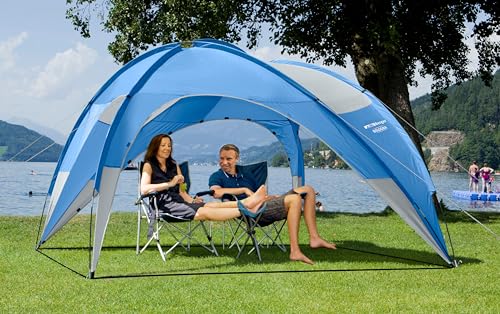 Berger Pavillon Bologna│ 2,8x2,8m UV50+ Sonnenschutz, inkl. Seitenteile Sichtschutz blau, robust gegen Wind als Partyzelt zum Camping oder als Gartenpavillon │ Inkl. Tragetasche, 7,8m² Fläche von BERGER