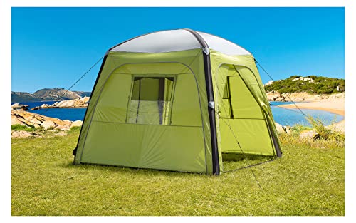 Berger Seitenteile Set Avio Air 4 Stück 2,5x2,5 m grün│ 250x250 m Seitenteile mit Sichtfenster und Tür für Partyzelt Pavillon zum Camping │ mit Klett- und Reißverschluss, als Windschutz, Sichtschutz von BERGER