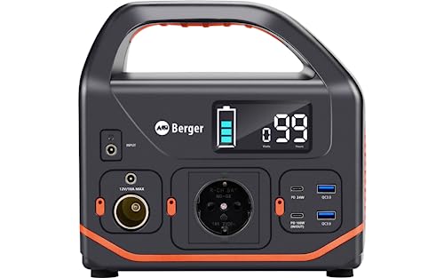 Berger Tragbare Powerstation BPS 300 | Solargenerator für Outdoor Camping Wohnmobile (Solarpanel optional) von BERGER