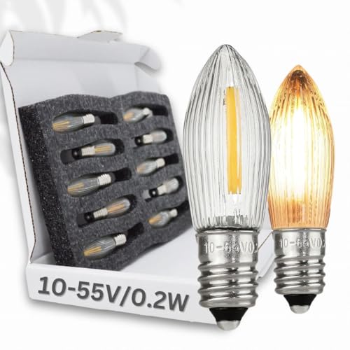 BERGLäMPL 10x Universal Filament LED 10V-55V/0.2W für 3W Glühbirnen, warmweiss leuchtend (Universal 10-55V) BERGLäMPL 10x Universal Filament LED 10V-55V/0.2W für 3W Glühbirnen, warmweiss leuchtend (Universal 10-55V) von BERGLäMPL