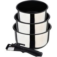 BERGNER Topfset Click & cook silber Edelstahl 4 tlg. von BERGNER