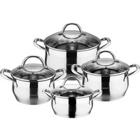 BERGNER Topfset Gourmet silber Edelstahl 8 tlg. von BERGNER