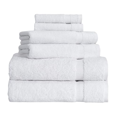 BERIBO Türkisches Handtuch-Set, 100% Baumwolle (Komfort), 6 Stück, 620 g/m² (weiß) von BERIBO