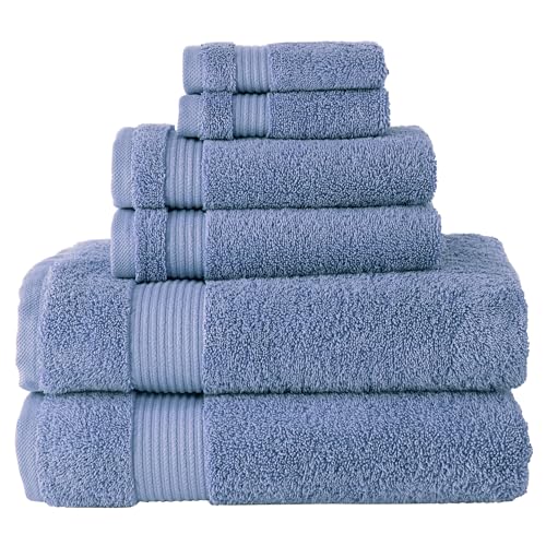 BERIBO Türkisches Handtuch-Set, 100% Baumwolle (Serenity), 6 Stück, 620 g/m² (Serenity Blue) von BERIBO