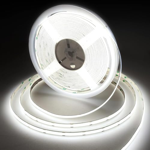 BERIXDEEP COB LED Streifen 15m Kaltweiß, LED Strip 6000K, 24V, CRI 92+, 10mm Breit, LED Streifen Weiss sehr hell für Schlafzimmer, TV, Küche, Wohnzimmer, DIY, Lichtband Selbstklebend (ohne Netzteil) BERIXDEEP COB LED Streifen 15m Kaltweiß, LED Strip 6000K, 24V, CRI 92+, 10mm Breit, LED Streifen Weiss sehr hell für Schlafzimmer, TV, Küche, Wohnzimmer, DIY, Lichtband Selbstklebend (ohne Netzteil) von BERIXDEEP