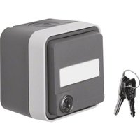 Berker - 47393505 Steckdose schuko mit Klappd. Beschriftungsfeld,ungl. Schließung ap W.1 grau von BERKER