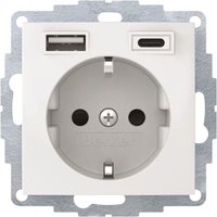 Berker - 48048989 Steckdose schuko/usb a-c S.1, polarweiß glänzend von BERKER