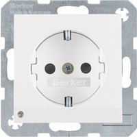Berker SCHUKO-Steckdose pws/gl LED-Orientierungsl. 41098989 - 41098989 von BERKER