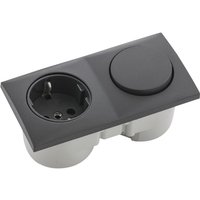 Berker - Integro Flow Steckdose mit Schalter - Einbausteckdose mit integriertem Schalter, anthrazit von BERKER