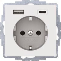 Berker Steckdose SCHUKO/USB polarweiß samt 48046089 Berker Steckdose SCHUKO/USB polarweiß samt 48046089 von BERKER