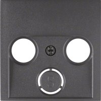 Zentralstück für Antennen-Steckdose 2- u nd 3Loch B.3/B.7 anthrazit, matt 12031606 - Berker von BERKER