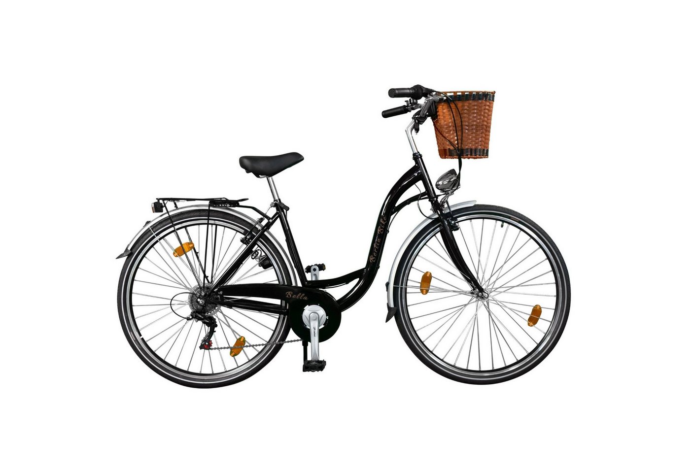 BERLIN BIKE Cityrad Bella – 28 Zoll Damenfahrrad mit Dynamo & Korb, Stilvoll & Praktisch, 6 Gang Shimano, Kettenschaltung, Klassisches 28 Zoll Damen Hollandrad – Elegantes Vintage-Fahrrad von BERLIN BIKE