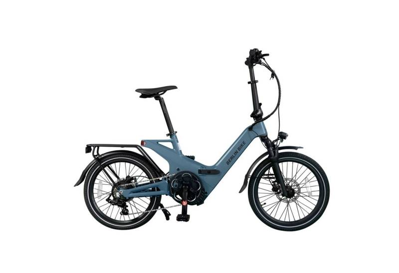 BERLIN BIKE E-Bike Klapprad 2GO - 20 Zoll E-Klapprad, Vollfederung, Reichweite ca. 50 km, 7 Gang Shimano, Bafang Hinterradnabenmotor, 378 Wh, (Ideal für Fahrer von 150 cm bis 185 cm Körpergröße), Transportables Fahrrad, Klapprad, Faltrad, klappbares E-Bike von BERLIN BIKE