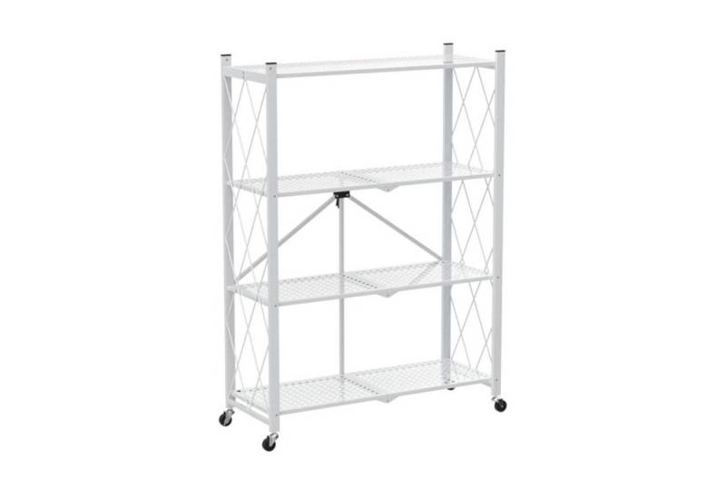 BERLINLODGE® Standregal Mehrzweckregal Klappregal mit Rollen Bücher Küchenregal Platzsparend, Schnell aufgebaut & verstaut, verfügbar in drei Höhen & zwei Farben von BERLINLODGE®