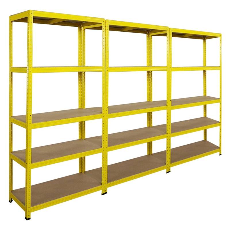 BERLINLODGE 3er Wohnregal YELLOW BEE Set HxBxT 180x90x40cm Fachlast 175kg 5 Ebenen Gelb von BERLINLODGE