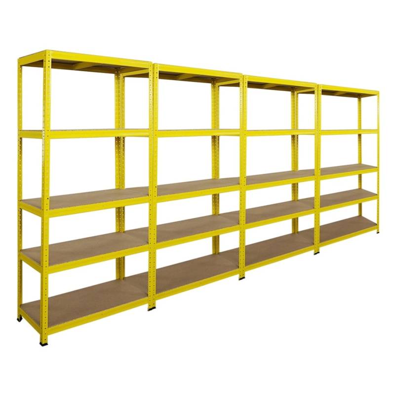BERLINLODGE 4er Wohnregal YELLOW BEE Set HxBxT 180x90x40cm Fachlast 175kg 5 Ebenen Gelb von BERLINLODGE