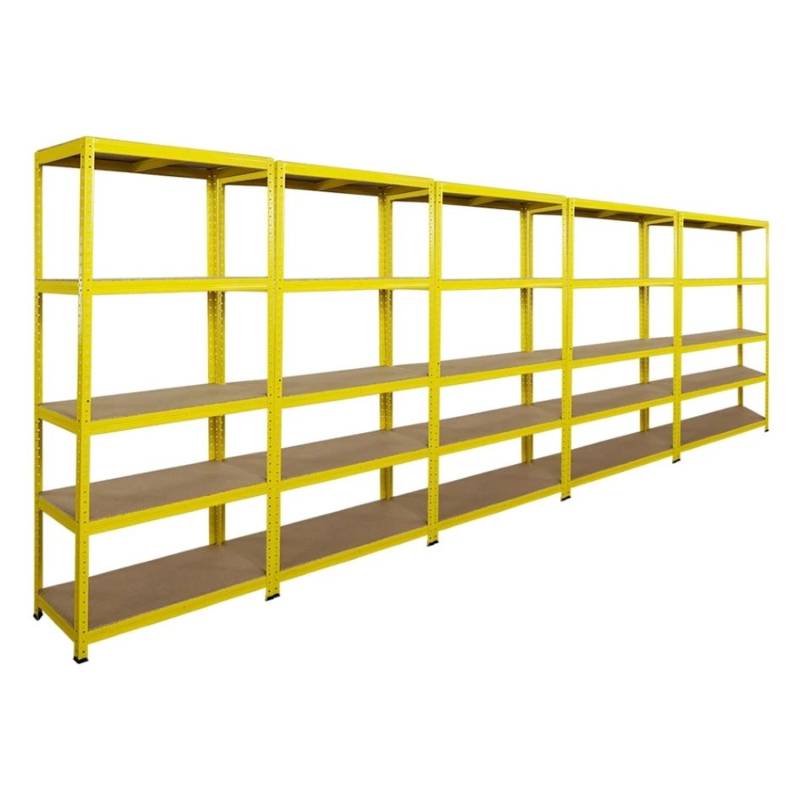 BERLINLODGE 5er Wohnregal YELLOW BEE Set HxBxT 180x90x40cm Fachlast 175kg 5 Ebenen Gelb von BERLINLODGE
